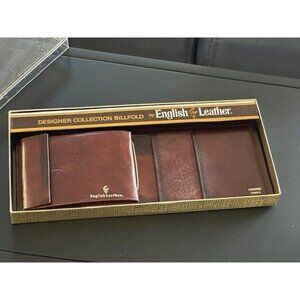 English Leather Designer Collection Leather Billfold Wallet Vintage 028708 Brown